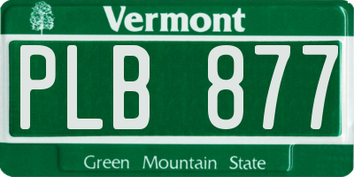 VT license plate PLB877