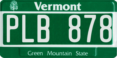 VT license plate PLB878