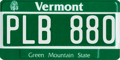 VT license plate PLB880