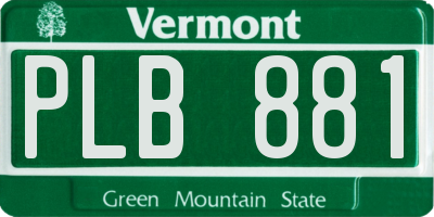 VT license plate PLB881