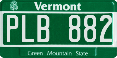 VT license plate PLB882