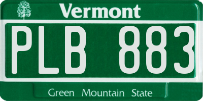 VT license plate PLB883