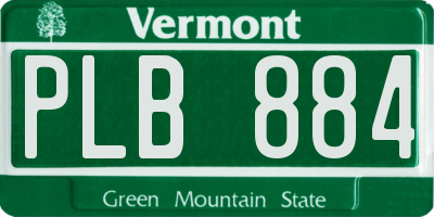 VT license plate PLB884