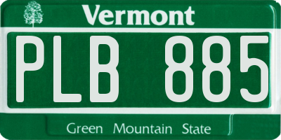 VT license plate PLB885