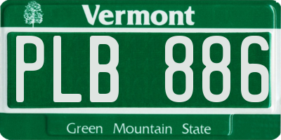 VT license plate PLB886