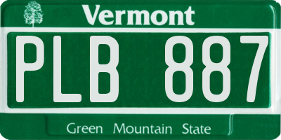 VT license plate PLB887