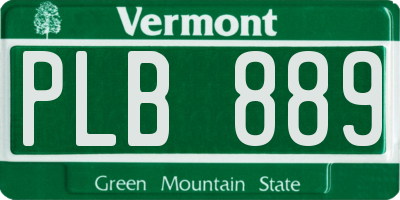 VT license plate PLB889