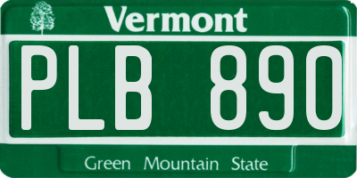 VT license plate PLB890