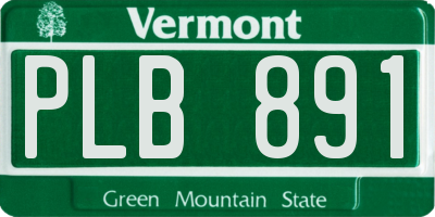 VT license plate PLB891