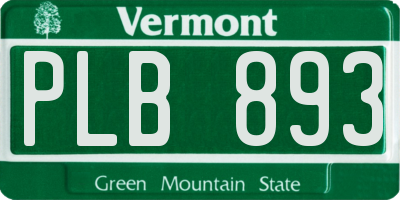 VT license plate PLB893
