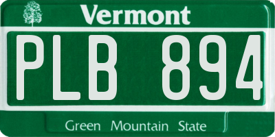 VT license plate PLB894