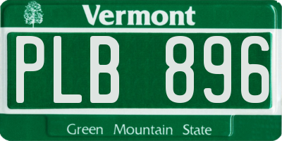 VT license plate PLB896