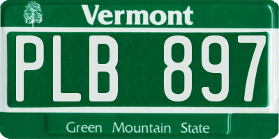 VT license plate PLB897