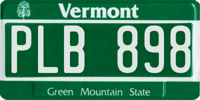 VT license plate PLB898