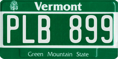 VT license plate PLB899