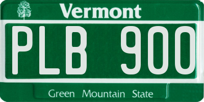 VT license plate PLB900
