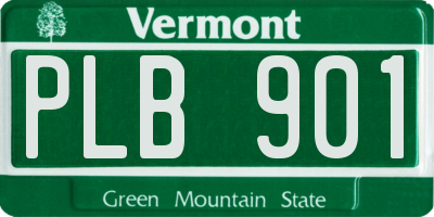 VT license plate PLB901