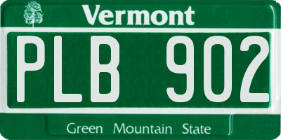 VT license plate PLB902