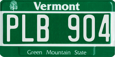 VT license plate PLB904