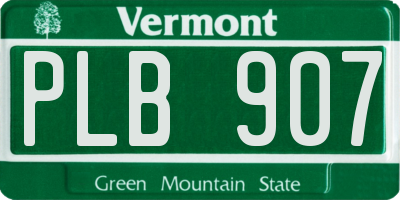 VT license plate PLB907