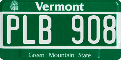 VT license plate PLB908