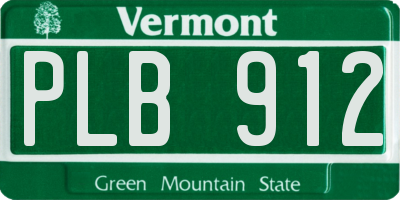 VT license plate PLB912