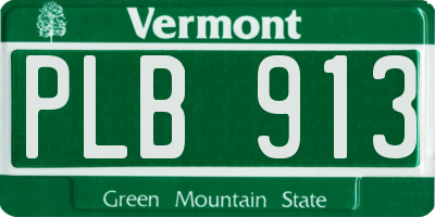 VT license plate PLB913