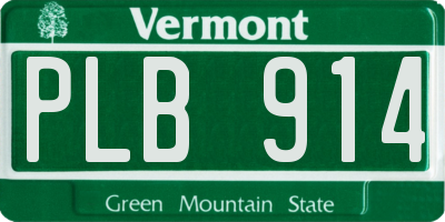 VT license plate PLB914