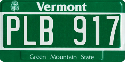 VT license plate PLB917