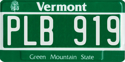 VT license plate PLB919