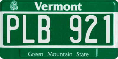VT license plate PLB921