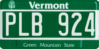 VT license plate PLB924