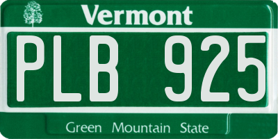 VT license plate PLB925