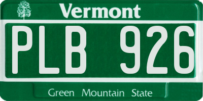 VT license plate PLB926