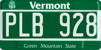 VT license plate PLB928