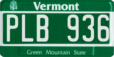 VT license plate PLB936