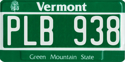 VT license plate PLB938
