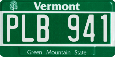 VT license plate PLB941