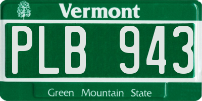 VT license plate PLB943