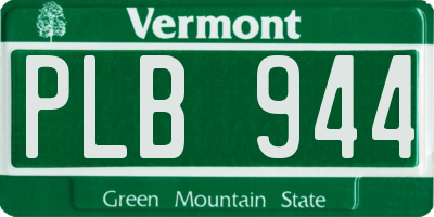 VT license plate PLB944