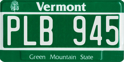 VT license plate PLB945