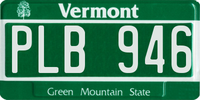 VT license plate PLB946