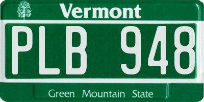 VT license plate PLB948