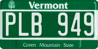 VT license plate PLB949