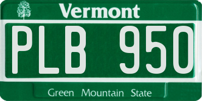 VT license plate PLB950