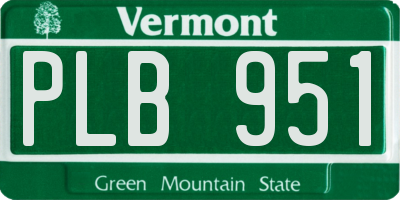 VT license plate PLB951