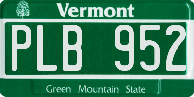 VT license plate PLB952