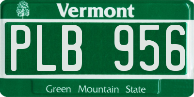 VT license plate PLB956