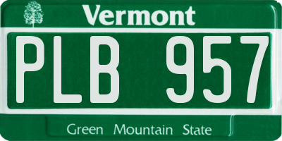 VT license plate PLB957