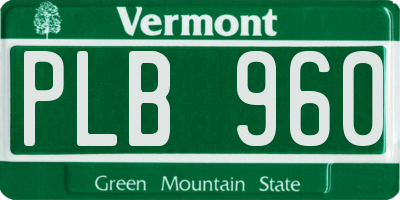 VT license plate PLB960